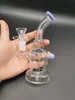 Mini 5.5 inch Purple Glass Water Bong Hookahs Oil Dab Rigs Smoking Pipes with female 14mm joint