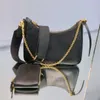 Echt lederen handtas hobo crossbody tas schoudertas voor vrouwen mode tassen dame kettingen handtassen koeienhuid hobo ketting portemonnee messenger bag