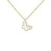 Ketting Designer Sieraden Twee Vlinder Hanger Kettingen voor Vrouwen Rose Goud Diamant Rood Bule Wit Schelp Roestvrij Staal Platina Huwelijkscadeau Groothandel