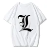 Летние модные футболки Death Note Harajuku Мужская футболка Хлопковая забавная футболка большого размера Подарок бойфренду Черный XS до 3XL Уличная одежда 220608