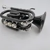 Trombeta B Black Black Nickel Placated Brass Wind Instrument com acessórios de luvas de bocal