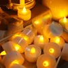 Velas de chá de tealight led sem chamas Bateria de casamento amarelo colorido Operado pela festa de aniversário Decoração de Natal por atacado SN4288