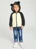 Toddler Boys Two Tone Raglan Sleeve 3D Ear Design Hooded Teddy Jacket SHE