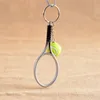 20 unids/lote cadena de raqueta lindo anillo para mujer cadena de tenis 3D llavero portachiavi bolso encanto