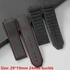 Top grade Black 29x19mm nature Silicone rubber watchband watch band for strap for king power series with on 2206228273780