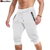 Magcomsen Summer joggers Men S تحت الركبة السروال التدريب على اللياقة البدنية سروال الرباط الجيب