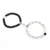 Beaded Strands Fashion 2pcs/set Natural Stone Beads Yoga Bracelet For Lovers Distance Magnet Couple Bracelets Healing Friendship Jewelry Pu