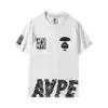 Мужские футболки Amoi Tide Brand Футболка с короткими рукавами Aape Ape Head Классические камуфляжные буквы для мужчин и женщинRLZL