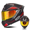 Motorcykelhjälmpersonlighet Fyra säsonger Double Lens Full Face Capacete Locomotive Half Casco