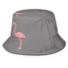 Berets Cinessd Fashion Bucket Hats Fisherman Caps For Women Men Gorras Summer Charcoal Pink Flamingo