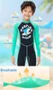 Children swimwear boys long sleeve swimsuit kids UPF50 rash guard sun protection bathing suit quick dry one-piece swim suit for swimming diving snorkeling surfing