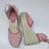 Designer Sandalen Vrouwen Wedge Platform Sandaal Espadrille Schoenen Echt Leer Enkel Lace-up Slides Espadrille Dames Hoge Hak met doos