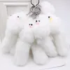 Keychains Fur Pom Keychain Bag Purse Cute Animal Charm Pocketbook Accessory Fluffy Fashion Key Chain For Wallet Keys Enek22