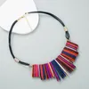 Hänge halsband vintage kvinnors smycken tillbehör etniska överdrivna färgglada geometriska hängen krage halsband för kvinnor 2022 trend