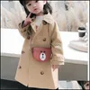 Tench Coats Nieuwe Spring Herfst Childrens Outerwear Fashion Girl Long Coat Peuter Baby Jacket Wind Breaker Kids Doek MxHome Dhecd