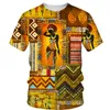 Erkek Tişörtleri Yaz Kısa kollu Afrika Kıyafetleri Erkekler Kadınlar Etnik Tarz Tişört Erkekler Geleneksel Tee Tops Camiseta Hombremen's