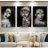 Modern Sexy Women Burning Dollars Canvas Art Oil Painting Wall Art Posters Prints Wall Pictures for Home Decoration Cuadros