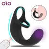 OLO 9 modalità massaggiatore del pene anello dildo cintura di castità telecomando senza fili testicolo vibratore giocattoli sexy per gli uomini