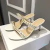 Sandali 2022-Designers Donna Sandali Designer Femmes Tacchi alti Piccole pantofole di perle profumate Sandali Altezza tacco 6 cm Scarpe Flap CCity