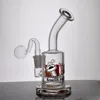 Hosahs 6 '' Glasbägare bong med percolator bärbar Dunkin Cup Populära USA Reting Recycler Dab Rig med 14 mm manlig oljebrännare rör