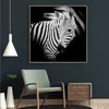 Arte della parete in bianco e nero Zebra Pittura su tela Animali selvatici Stampa Poster Dipinti murali Decorazione del soggiorno Cuadros Immagini a parete