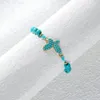 Bohemia Ethnic Natural Stone Turquoise Beads Heart Charm Bracelets for Women Vintage Starfish Butterfly Rope Jewelry Gifts