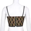 Rockmore Dentelle Esthétique Crop Tops Femmes Sans Manches Débardeur Bow Zipper Corset Tee Vintage Gothique Camis 90s Streetwear Été 220325