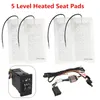 Car Seat Covers Seats 4 Pads Universal Carbon Fiber Heated Heater 12V 2 Dial 5 Level Switch Winter Warmer 2/5 LevelCar