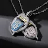 Ny högkvalitativ koppar iced out Cubic Zirconia Lips Pendant Necklace Colors Stone With 4mm Tennis Chain
