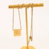 Модное женское роскошное дизайнерское ожерелье-колье-цепочка из 18-каратного золота с покрытием из нержавеющей стали, ожерелья, подвеска, эффектные свадебные украшения Acc5506681