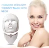 7 color LED optical beauty mask photon tender skin whiten remove spots control oil and remove acne face care neck wrinkle remover machine