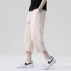 Pantaloni casual estivi Pantaloni da uomo in cotone selvaggio e lino allentati in stile coreano Pantaloni dritti a nove punte 220621