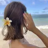 Kore zambak şekil saç pençesi kadınlar için bohemia kelepçeler plumeria çiçek saç klips at kuyruğu saç tokaları banyo barrette tatil hawaii başlıklar