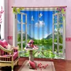 European blackout curtains 100% Printing 3D For Living Room Bedroom Hotel Home KTV landscape Curtain Decoration