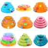 Funny Pet Toys Cat Crazy Ball Disk Interactive Amusement Plate Play Disc Trilaminar Turntable Cat Toy New Year226v6005529