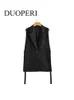 Duoperi 재킷 여성 블레이저 Gilelet 슬리핑 조끼 패션 캐주얼 스트리트웨어 여성 양복 조끼 탑스 펨 메모 220719