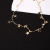 Korean Fashion Halskette Einfache fünfzackigen Stern Schlüsselbein Kette Welle Kurzen Absatz Kragen Großhandel Halskette Verkäufe YS222