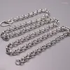 Collana in argento sterling Donna Uomo Luck Rolo Cable Chain Link 6mmW 22inch 31-33g1