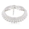 Multi-couche blanc Imitation perle collier perle chaîne Punk dames mariage court clavicule collier fille charme Banquet bijoux