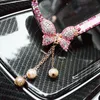 Altri accessori interni Specchio retrovisore per auto Rhinestones con vista posteriore a farfalla in cristallo diamante per ragazze accessori auto