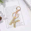 Keychains A-Z Initial Keyrings For Women Men Crystal Couple Alphabet Cute Key Rings Chains Bag Charm Gift Accessories Emel22