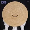 WeMe Large Brim Wheat Straw Boater Hats For Women15cm 18cm Ribbon Bowknot Layies Beach Cap Wide Elob22