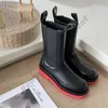 Mulheres baixas botas de tornozelo alto de 5,5 cm de espessura redonda de pneu chelsea designer bota moda sapatos