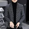 Autumn Winter Mens Suit Jacket Luxury Fashion Personality Suit Fit Leisure Comfort Classic Plaid British Fashion Blazer Coat 220801