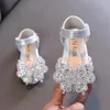 Sandali Scarpe da principessa con strass con paillettes per la festa nuziale Ragazze Moda Bambini Spettacolo di danza Argento Rosa Nero