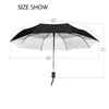 Aangepaste volledig automatische drie vouwparaplu met zwarte coating antiuv zonbescherming paraplu regen vrouwen parasol parapluie 220608