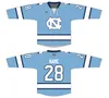 XFLSP 2022 College Custom UNC North Carolina Tar каблуки сшитые хоккей Джерси 81 Генри Фостер майки 14 Patrick Kramer 21 Джон Бесон 1 Эрин Матсон