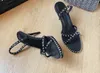 Sandaler Summer Mihia Metal Bead Cross High Heel Leather Standard Storlek 35-40
