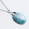 Hanger Kettingen Precious Blue Natural Larimar Gems Stone Healing Crystal Hangers 27 * 22 * ​​11mm