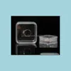 Förpackningsboxar Office School Business Industrial 40x40mm Transparent Floating Display Case Earring Gems Ring Smyckesupphängning Förpackning B